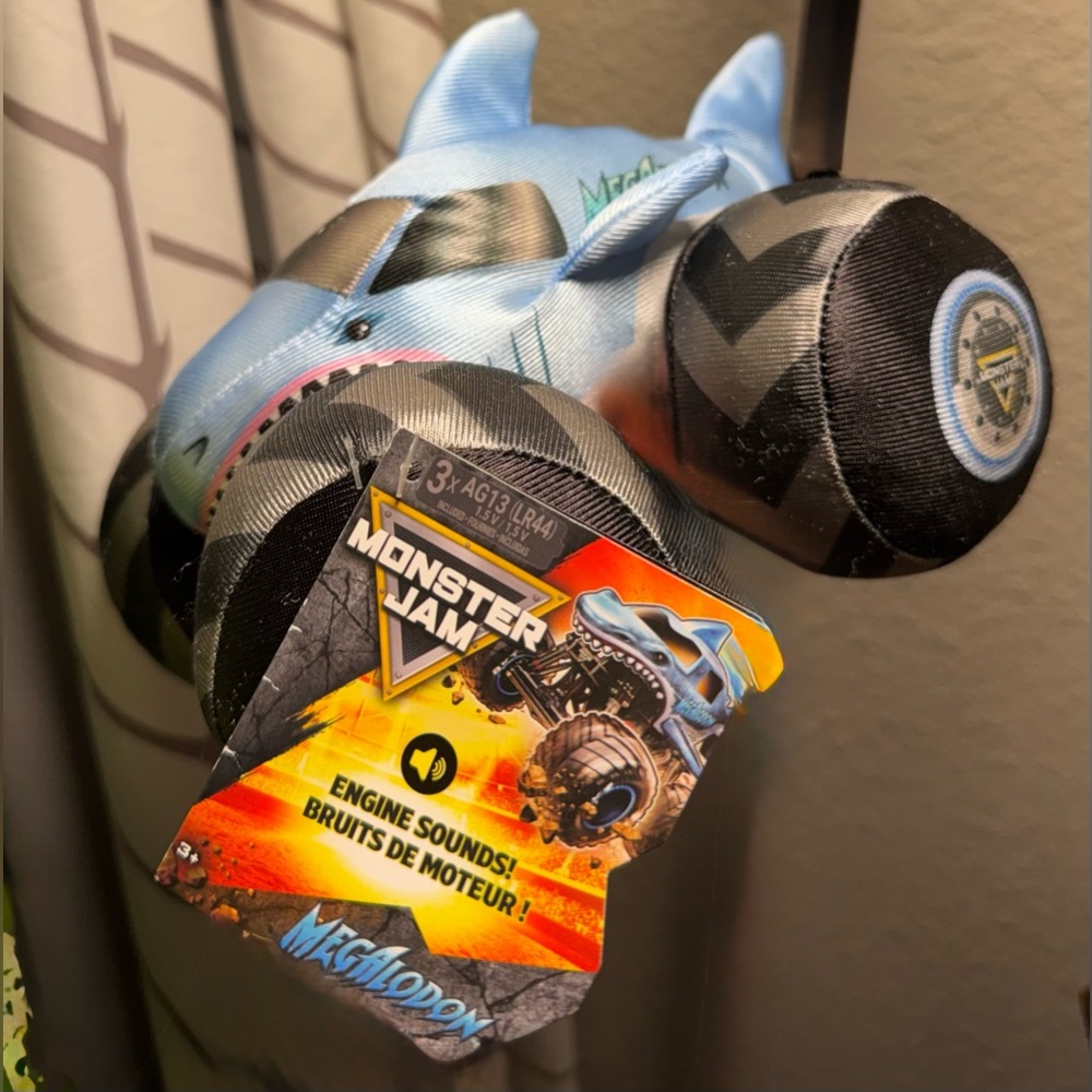 Monster Jam Megalodon Plush Vehicle Toy - Light Blue